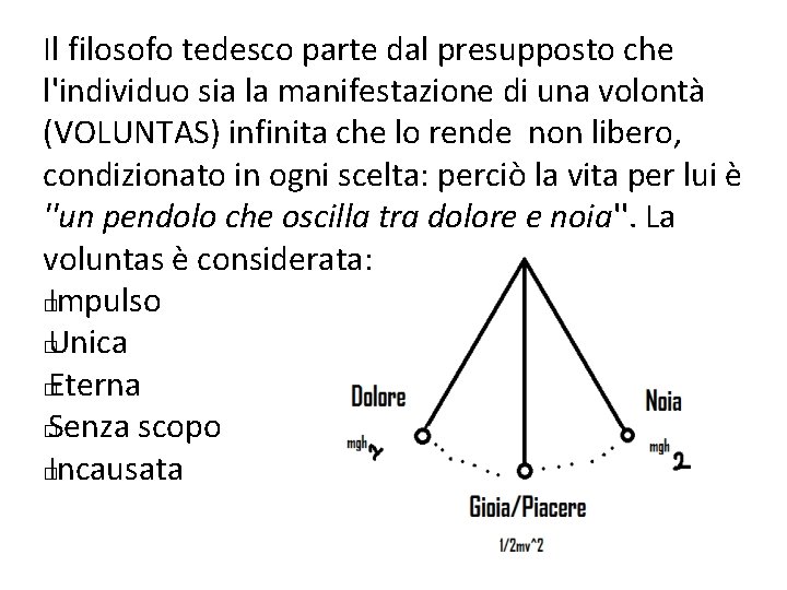 Il filosofo tedesco parte dal presupposto che l'individuo sia la manifestazione di una volontà