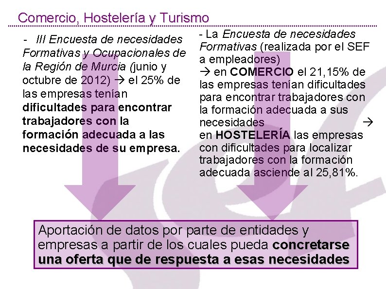 Comercio, Hostelería y Turismo - III Encuesta de necesidades Formativas y Ocupacionales de la