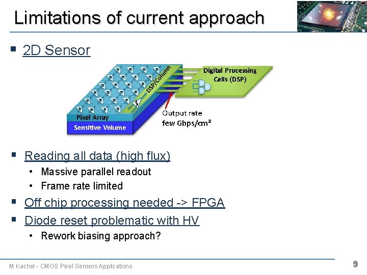 Limitations of current approach § 2 D Sensor § Reading all data (high flux)