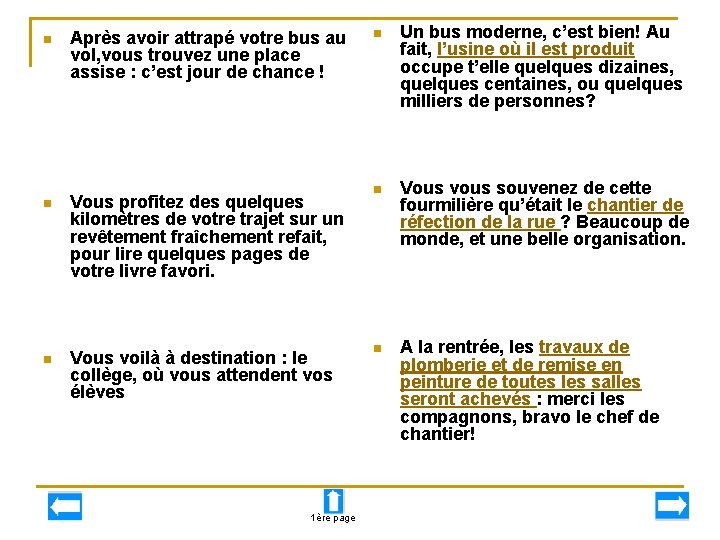 n Après avoir attrapé votre bus au vol, vous trouvez une place assise :