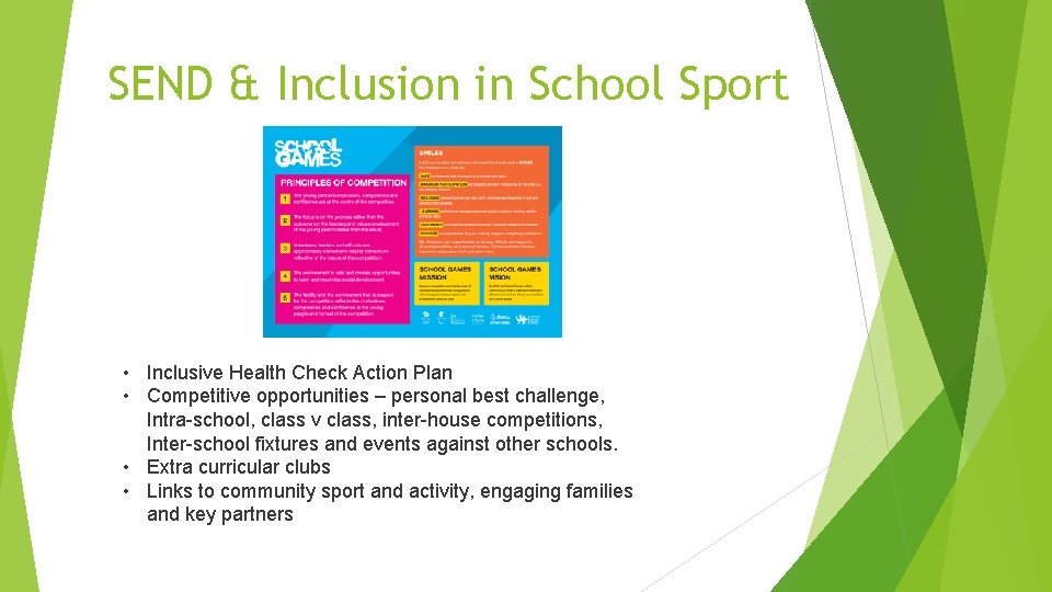 SEND & Inclusion in School Sport • Inclusive Health Check Action Plan • Competitive