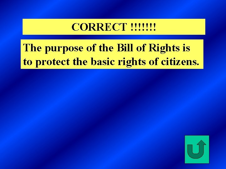 CORRECT !!!!!!! The purpose of the Bill of Rights is to protect the basic