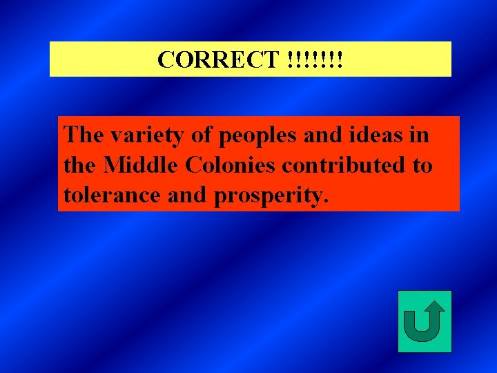 CORRECT !!!!!!! The variety of peoples and ideas in the Middle Colonies contributed to