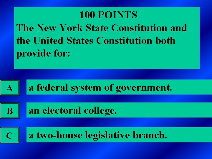 100 POINTS The New York State Constitution and the United States Constitution both provide