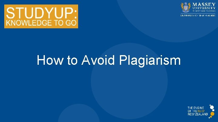 How to Avoid Plagiarism 