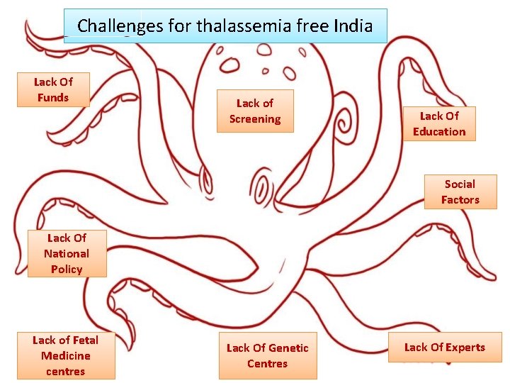 Challenges for thalassemia free India Lack Of Funds Lack of Screening Lack Of Education