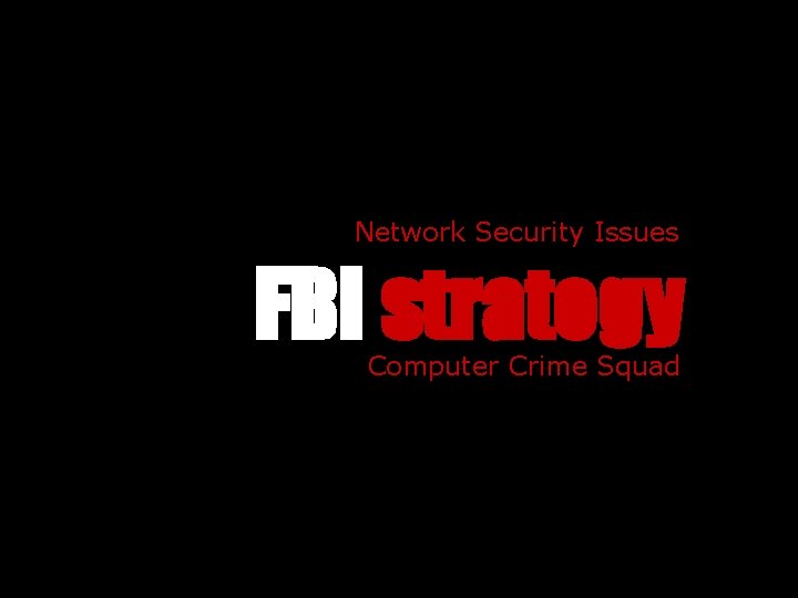 Network Security Issues FBI strategy Computer Crime Squad 