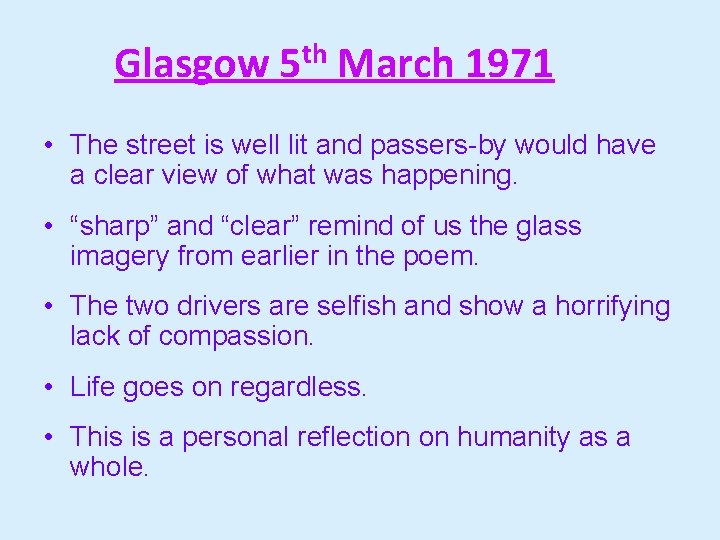 Glasgow th 5 March 1971 • The street is well lit and passers-by would Glasgow th 5 March 1971 • The street is well lit and passers-by would