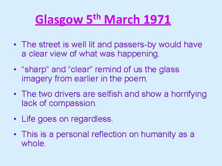 Glasgow th 5 March 1971 • The street is well lit and passers-by would