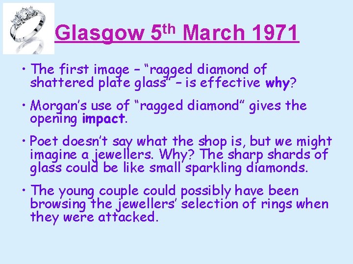 Glasgow 5 th March 1971 • The first image – “ragged diamond of shattered Glasgow 5 th March 1971 • The first image – “ragged diamond of shattered