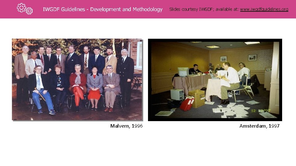 Slides courtesy IWGDF; available at: www. iwgdfguidelines. org Malvern, 1996 Amsterdam, 1997 