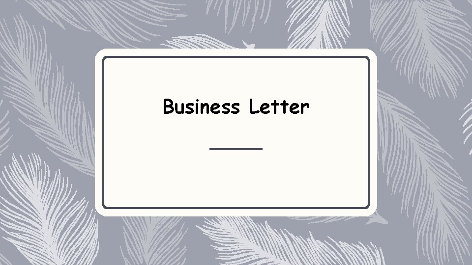 Business Letter 