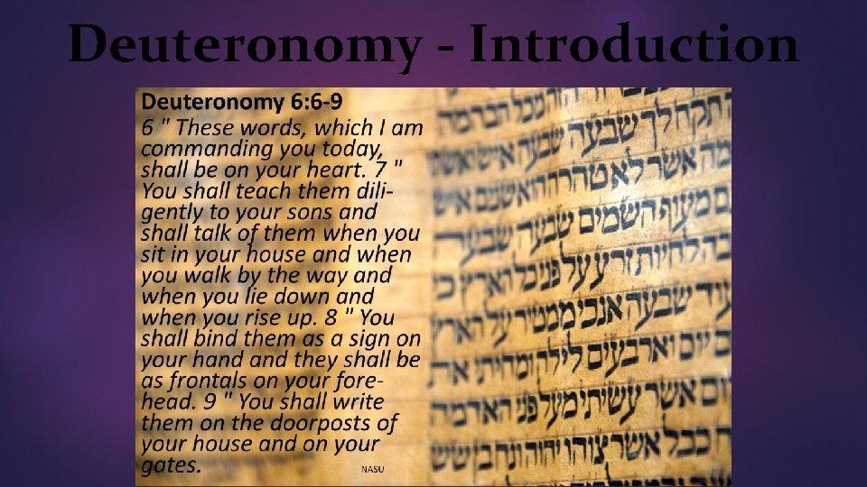 Deuteronomy - Introduction 