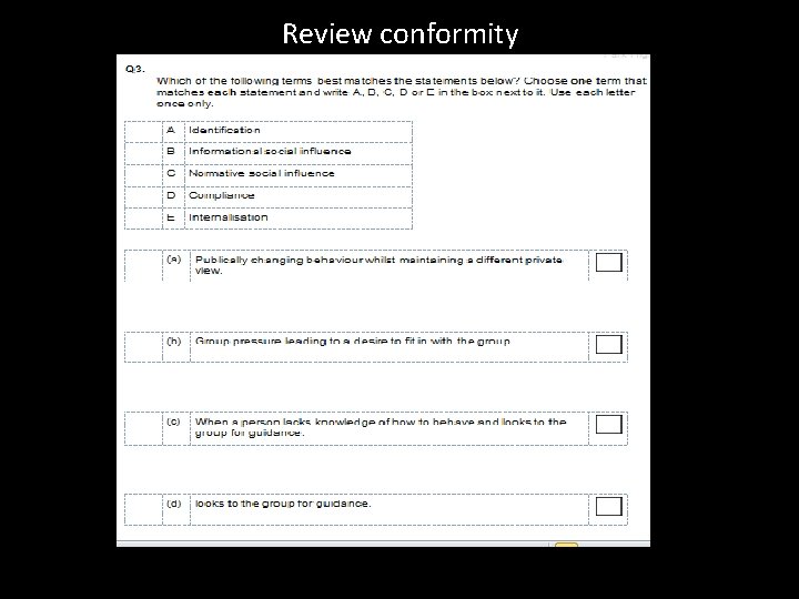 Review conformity 