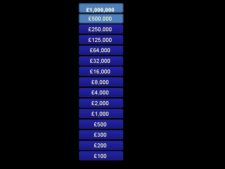 £ 1, 000 £ 500, 000 £ 250, 000 £ 125, 000 £ 64,