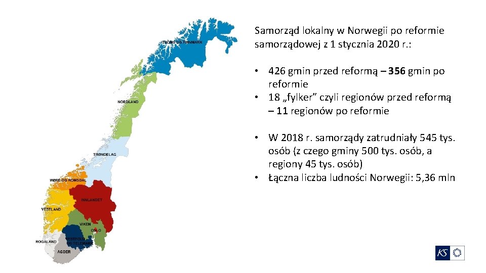 Samorząd lokalny w Norwegii po reformie samorządowej z 1 stycznia 2020 r. : •