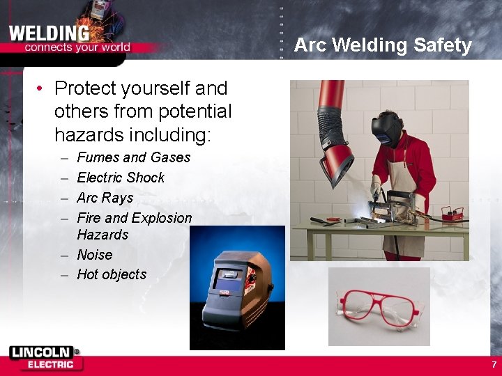Arc Welding Safety • Protect yourself and others from potential hazards including: – –