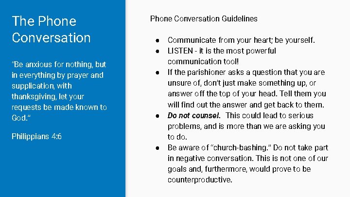 The Phone Conversation “Be anxious for nothing, but in everything by prayer and supplication,