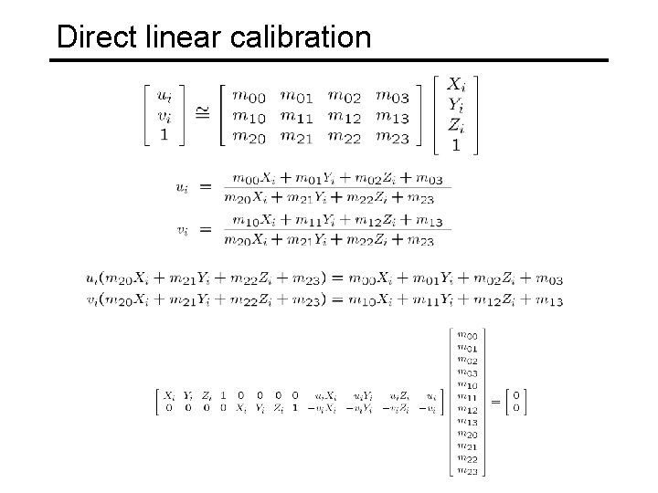 Direct linear calibration 