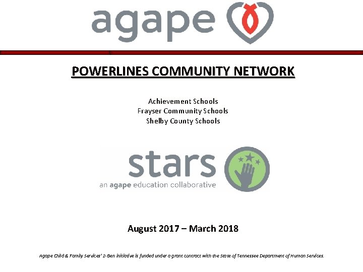 POWERLINES COMMUNITY NETWORK Achievement Schools Frayser Community Schools Shelby County Schools August 2017 –