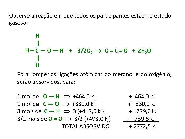 Observe a reação em que todos os participantes estão no estado gasoso: H |