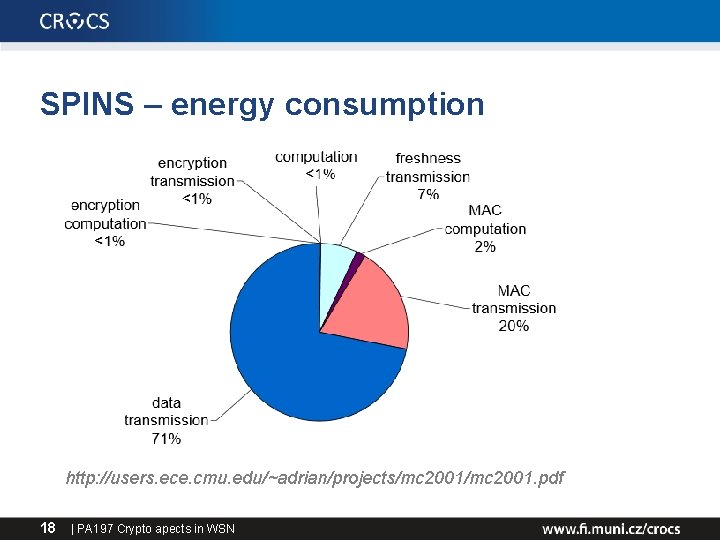 SPINS – energy consumption http: //users. ece. cmu. edu/~adrian/projects/mc 2001. pdf 18 | PA