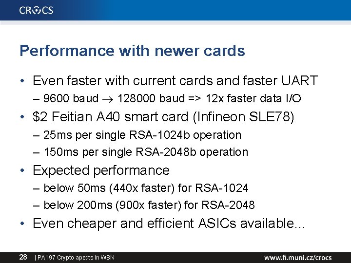 Performance with newer cards • Even faster with current cards and faster UART –