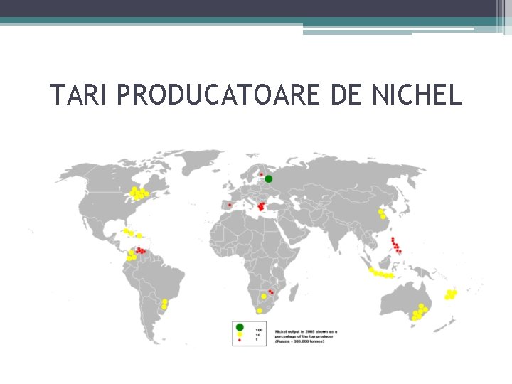 TARI PRODUCATOARE DE NICHEL 