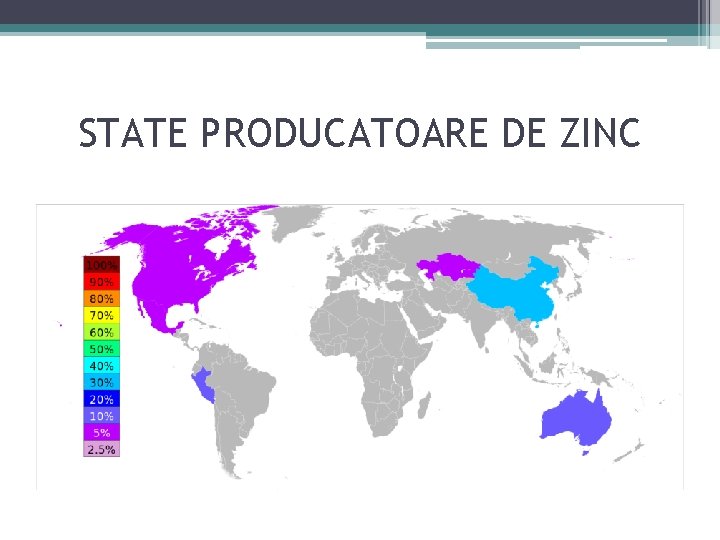 STATE PRODUCATOARE DE ZINC 
