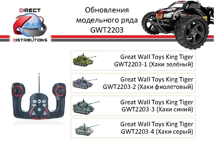 Обновления модельного ряда GWT 2203 Great Wall Toys King Tiger GWT 2203 -1 (Хаки
