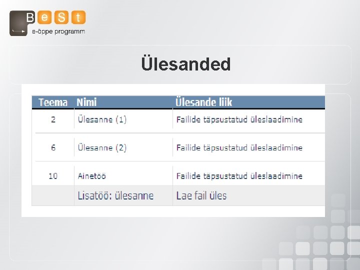 Ülesanded 