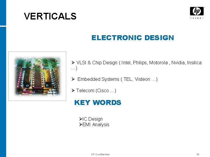 VERTICALS ELECTRONIC DESIGN Ø VLSI & Chip Design ( Intel, Philips, Motorola , Nvidia,