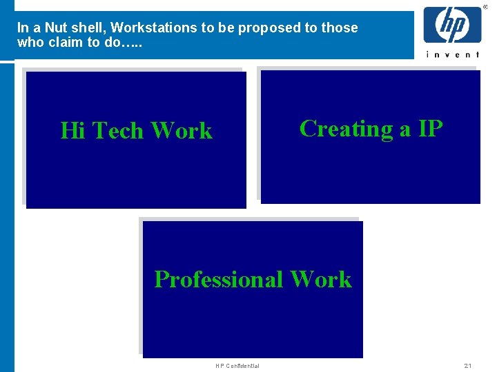 In a Nut shell, Workstations to be proposed to those who claim to do….