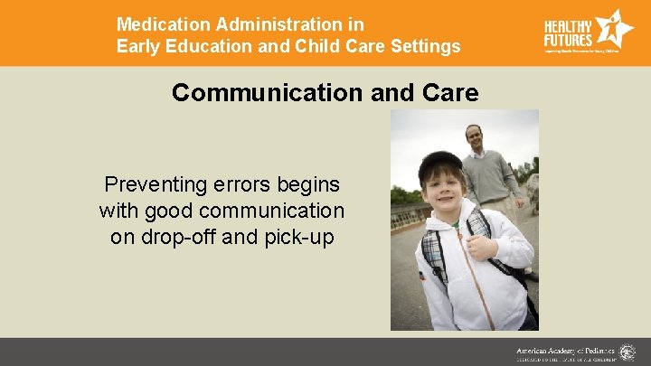 Medication Administration in Early Education and Child Care Settings Communication and Care Preventing errors