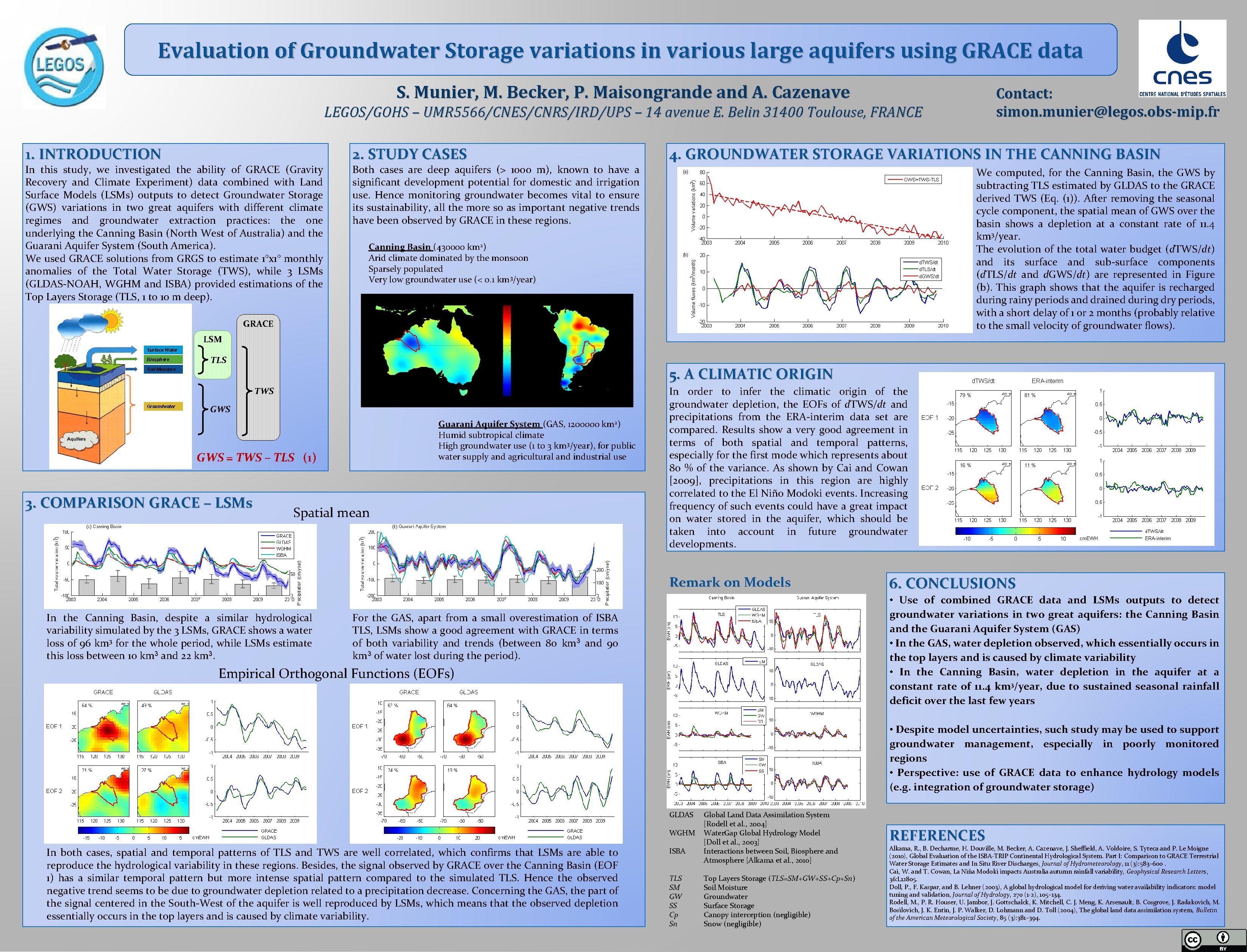 Evaluation of Groundwater Storage variations in various large aquifers using GRACE data S. Munier, Evaluation of Groundwater Storage variations in various large aquifers using GRACE data S. Munier,