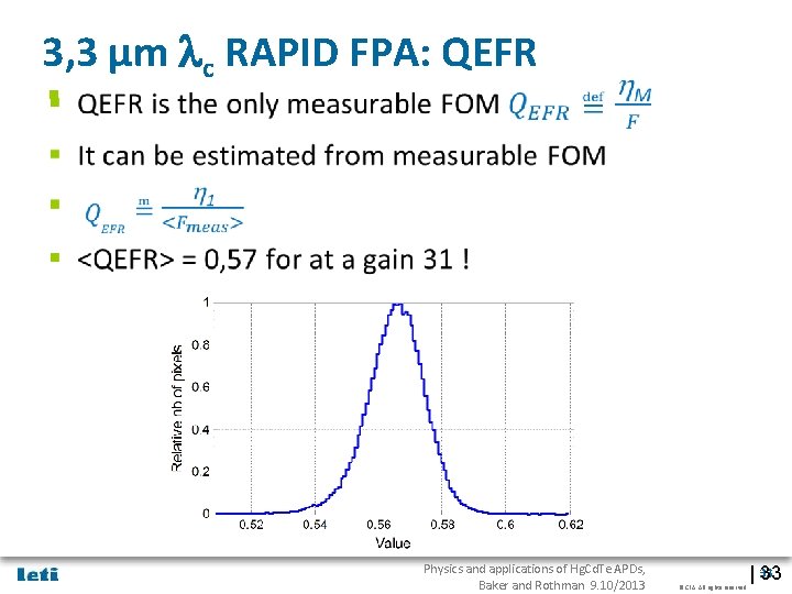 3, 3 µm lc RAPID FPA: QEFR § Physics and applications of Hg. Cd.