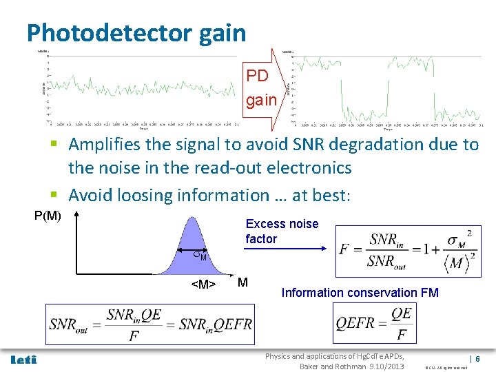 Photodetector gain PD gain § Amplifies the signal to avoid SNR degradation due to