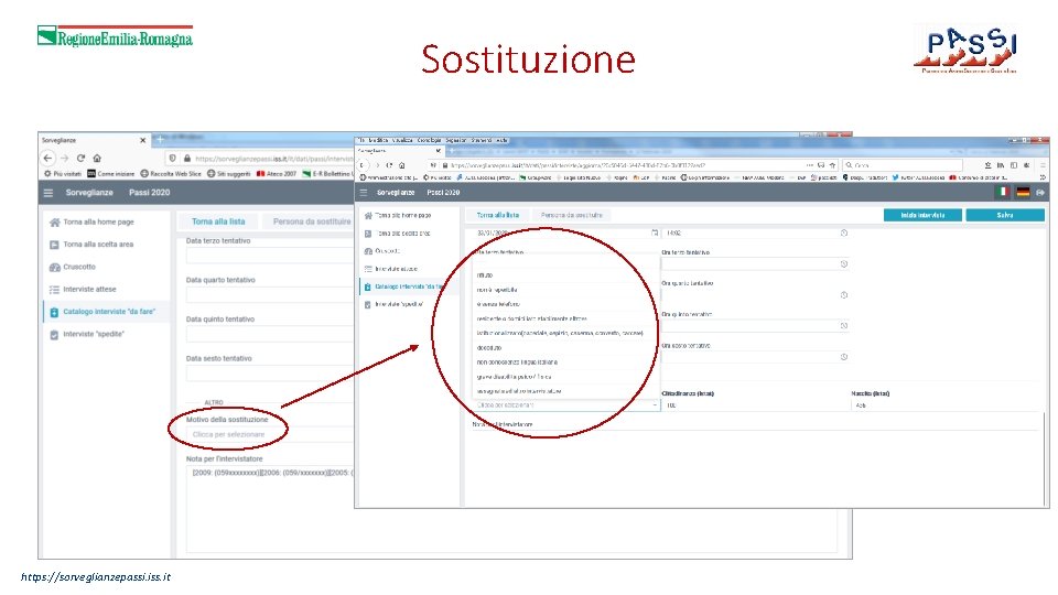 Sostituzione https: //sorveglianzepassi. iss. it 