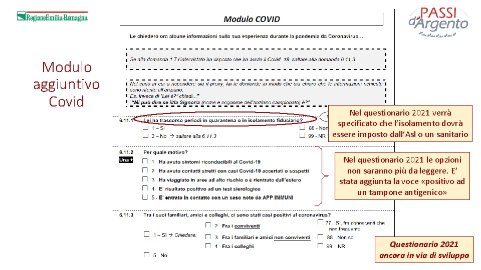 Modulo aggiuntivo Covid Nel questionario 2021 verrà specificato che l’isolamento dovrà essere imposto dall’Asl