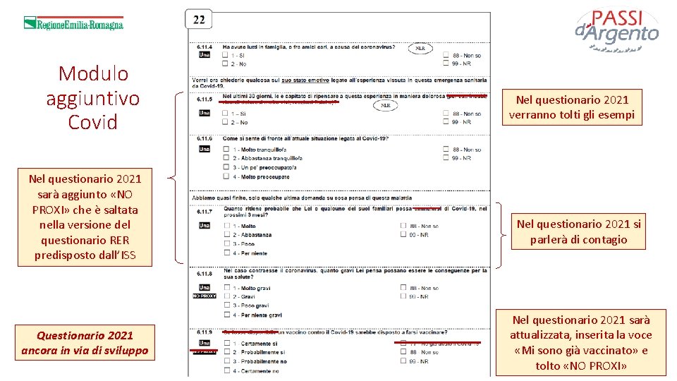 Modulo aggiuntivo Covid Nel questionario 2021 sarà aggiunto «NO PROXI» che è saltata nella