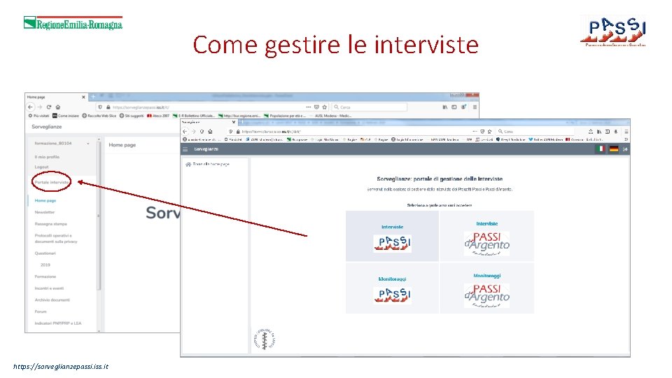 Come gestire le interviste https: //sorveglianzepassi. iss. it 