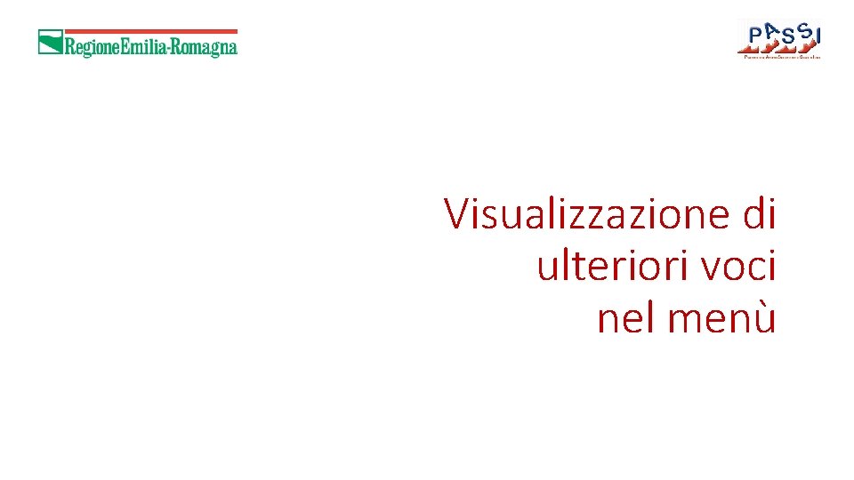 Visualizzazione di ulteriori voci nel menù 