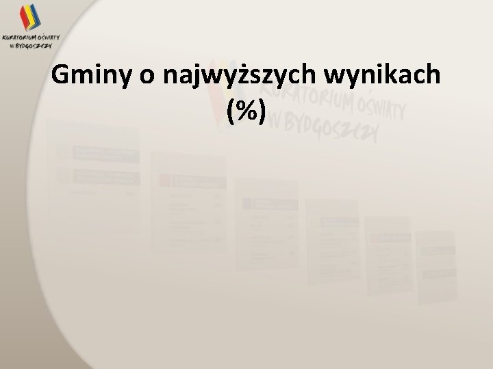 Gminy o najwyższych wynikach (%) 