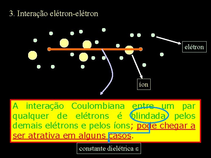 3. Interação elétron-elétron íon A interação Coulombiana entre um par qualquer de elétrons é