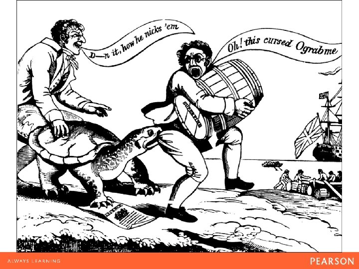 The Embargo Act The Ograbme (embargo spelled backward) snapping turtle, created by cartoonist Alexander