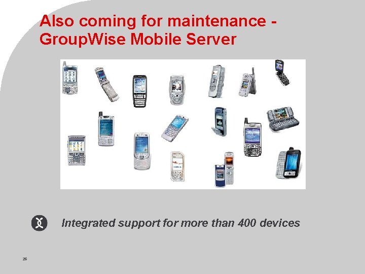 Also coming for maintenance Group. Wise Mobile Server Integrated support for more than 400