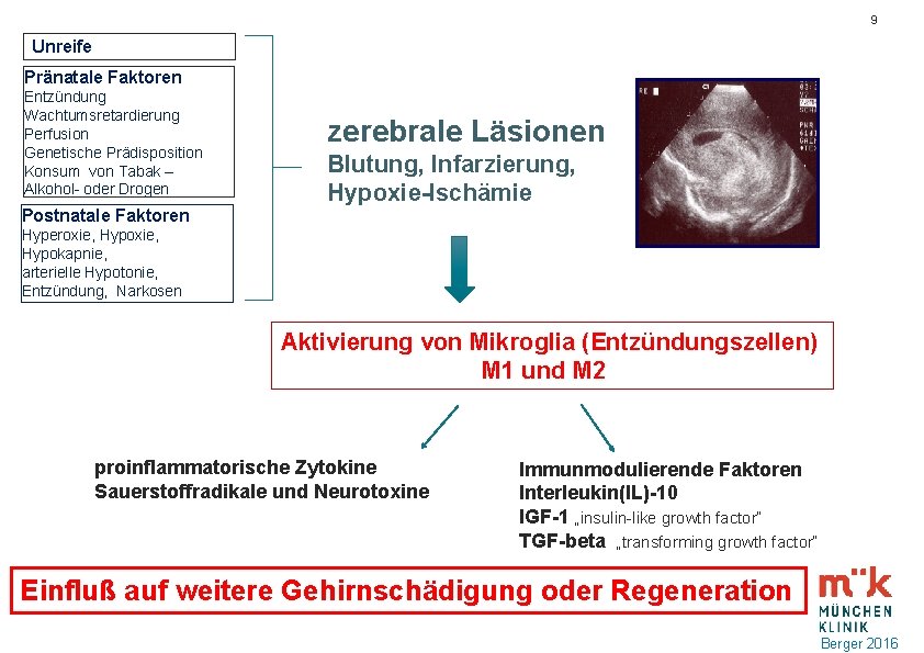 9 Unreife Pränatale Faktoren Entzündung Wachtumsretardierung Perfusion Genetische Prädisposition Konsum von Tabak – Alkohol-