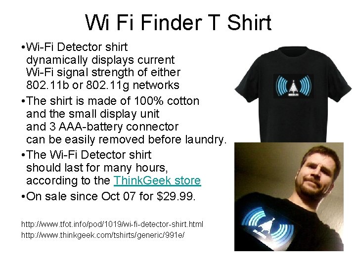 Wi Fi Finder T Shirt • Wi-Fi Detector shirt dynamically displays current Wi-Fi signal