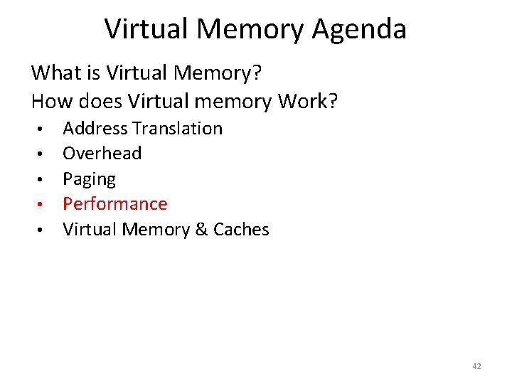 Virtual Memory Agenda What is Virtual Memory? How does Virtual memory Work? • •