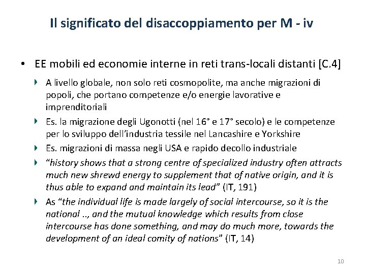 Il significato del disaccoppiamento per M - iv • EE mobili ed economie interne